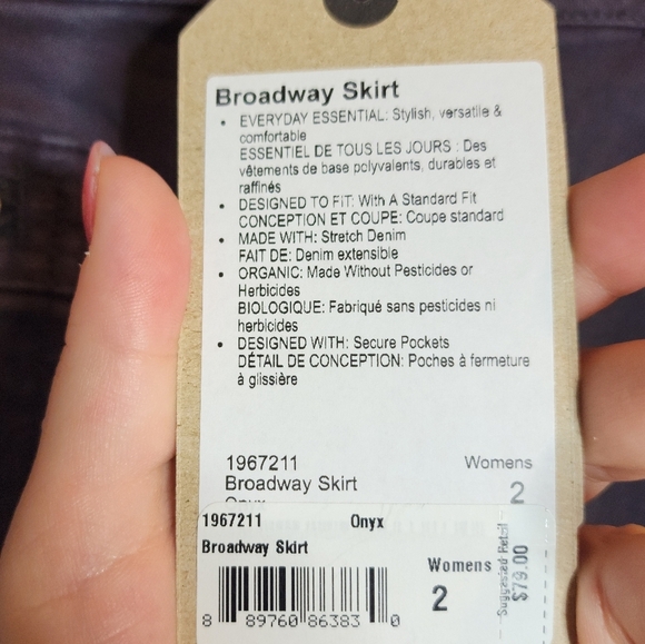 NWT Prana Stretch Denim Grey Broadway Skirt women's size 2 - Picture 2 of 12